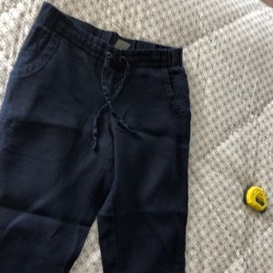 Athleta easy linen pants. Navy blue. 6.